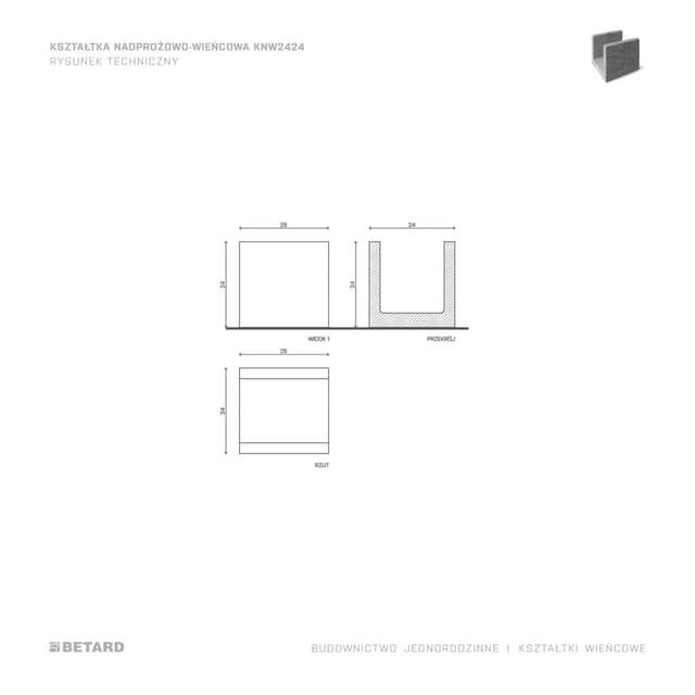 Kształtka nadprożowo-wieńcowa rzut