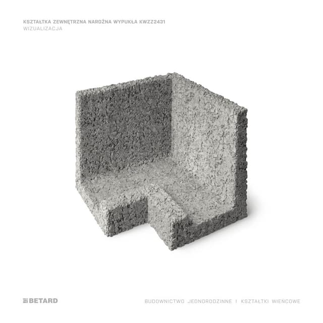 Kształtka zewnętrzna narożna wypukła wizualizacja