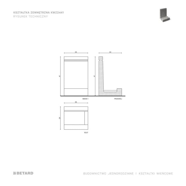 Kształtka zewnętrzna KWZ2441 rzut