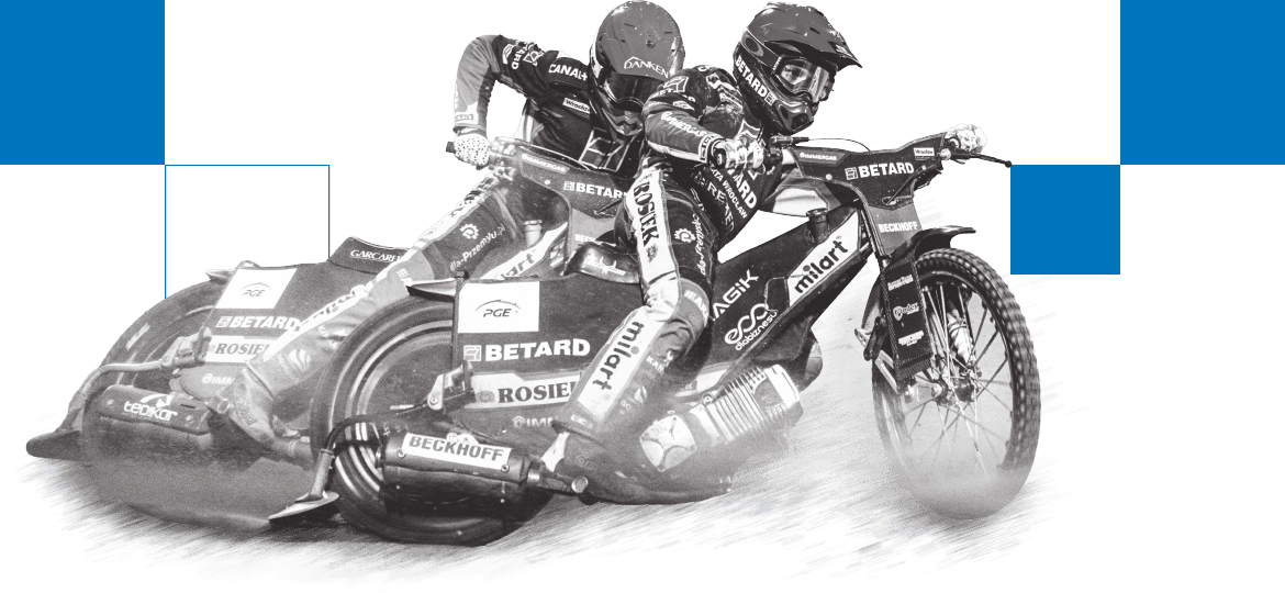 Dwóch żużlowców podczas zawodów.