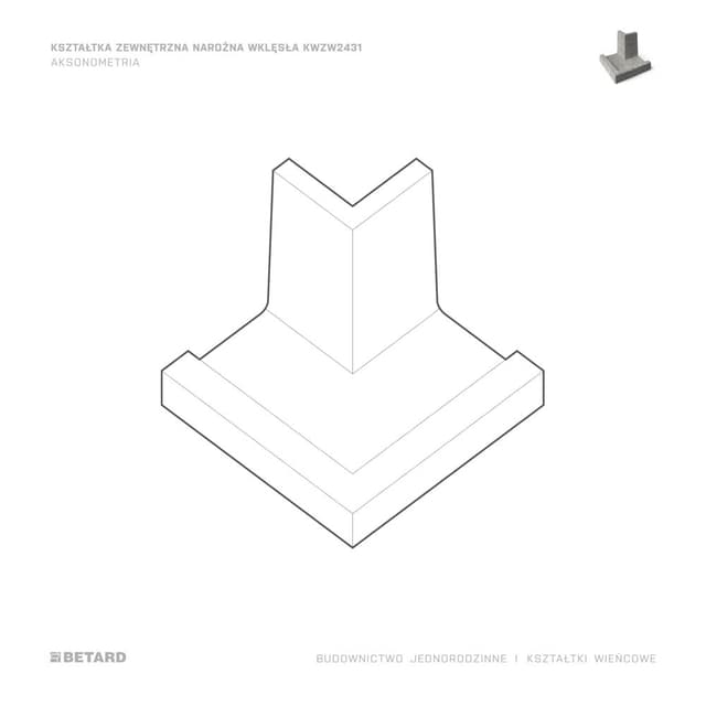 Kształtka zewnętrzna narożna wklęsła rysunek