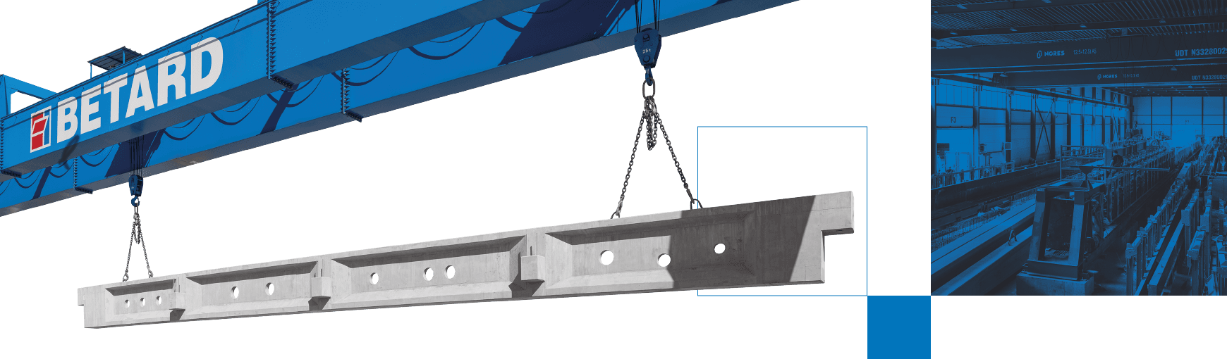 Sprężony dźwigar betonowy.