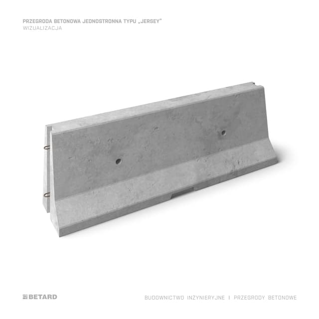 Przegroda betonowa typu "Jersey - jednostronna - wiz