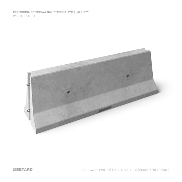 Przegroda betonowa typu "Jersey - dwustronna - wiz